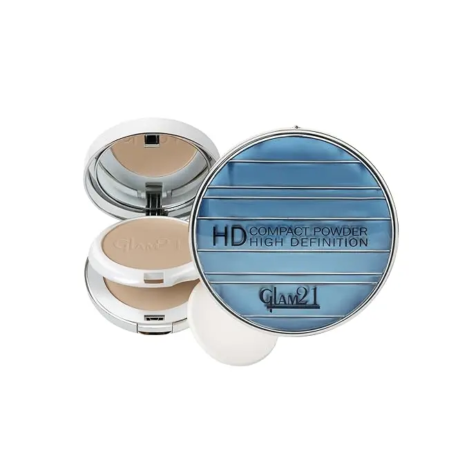 Glam21 "2 In 1" HD Compact Powder| Oil Free Formula | Long Lasting Freshness| 12hrs Stay| Natural Matte Finish|Fairy Tile-20gm shade - 02
