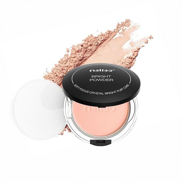 MALIAO Bright Powder Soft Focus Crystal Bright Puff Cake - Illuminate Your Beauty with a Crystal Finish (SOFT IVORY) 02