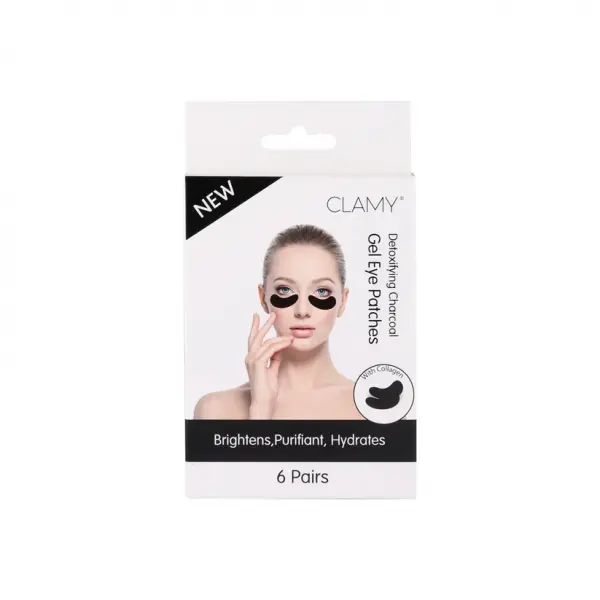 Clamy Gel Collagen Eye Masks Sheet Patch Charcoal 6 Pairs