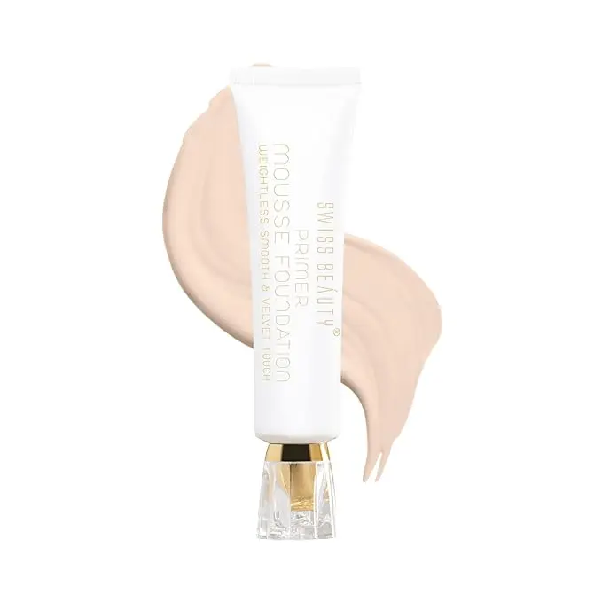 Swiss Beauty Primer Mousse Foundation Weightless Smooth & Velvet Touch, Face Makeup, 02-Rose Blush, 30ml