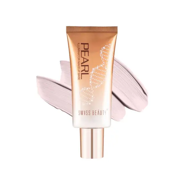 Swiss Beauty Foundation Pearl Illuminator Liquid Highlighter With Radiance Finish | Waterproof, Easily Blendable Illuminator For Face Makeup | Shade -01, 35Gm Silver Pink|
