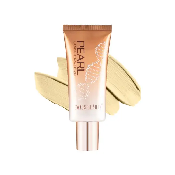 Swiss Beauty Foundation Pearl Illuminator Liquid Highlighter With Radiance Finish | Waterproof, Easily Blendable Illuminator For Face Makeup | Shade -01, 35Gm Golden Pink|