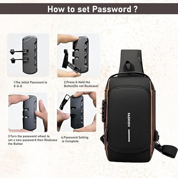 Bag For Men & Women Shoulder Bag USB charging bag Charging backpack with power bank Tech port Backpack
